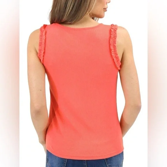 Grace and Lace Ruffled & Ribbed Tank - Picture 2 of 4